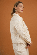 Pullu denim ceket