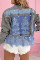 Dantelli, denim ceket